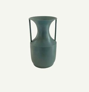 Vase Green/matt mit Metallbeschichtung